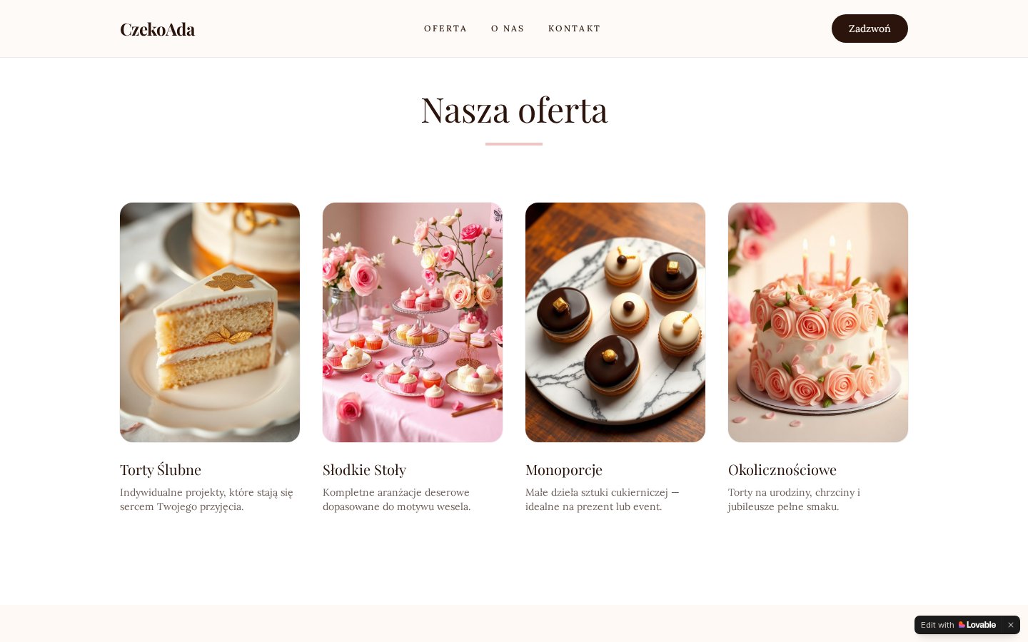 Mockup mobilny strony piekarni
